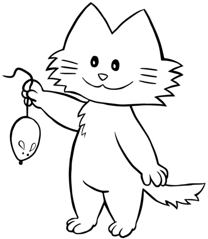 Cat And Mouse Coloring Page